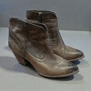 Frye Dark Brown Leather Ankle Boots